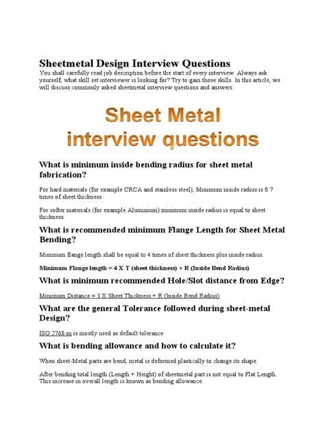 interview questions for sheet metal worker|solidworks sheet metal interview questions.